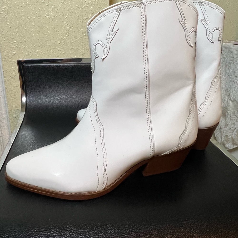 Free People New Frontier Western Boots Woman’s size 6.5 USA WHITE - Picture 9 of 13